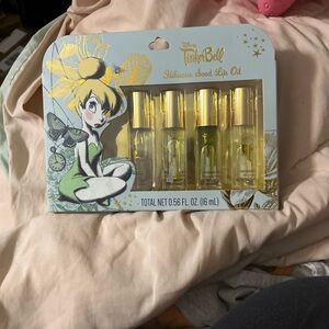 Disney Tinker Bell Hibiscus Seed Lip Oil Set - White, Gold & Green Accents